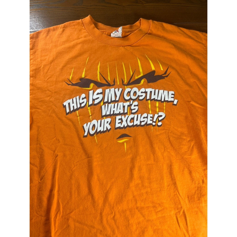 This Is My Halloween Costume What's Your Excuse Funny Humor Orange T-Shirt Large